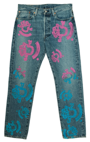 Denim Tears "The Cotton Wreath Jean Light Wash Pink/Blue"