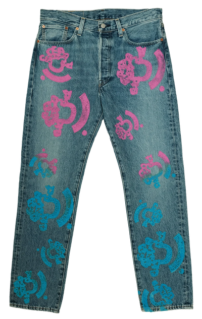 Denim Tears "The Cotton Wreath Jean Light Wash Pink/Blue"