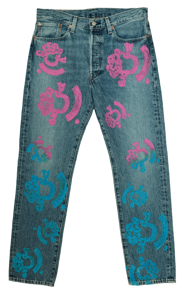 Denim Tears "The Cotton Wreath Jean Light Wash Pink/Blue"