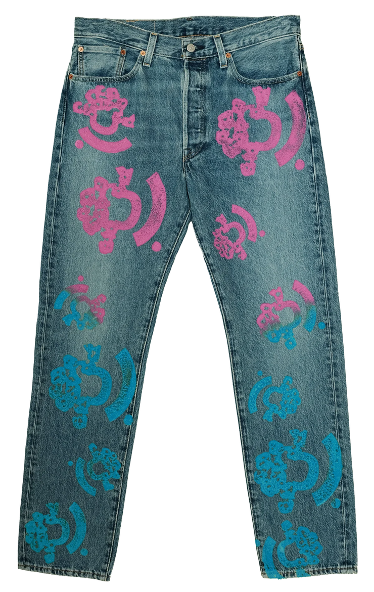 Denim Tears "The Cotton Wreath Jean Light Wash Pink/Blue"