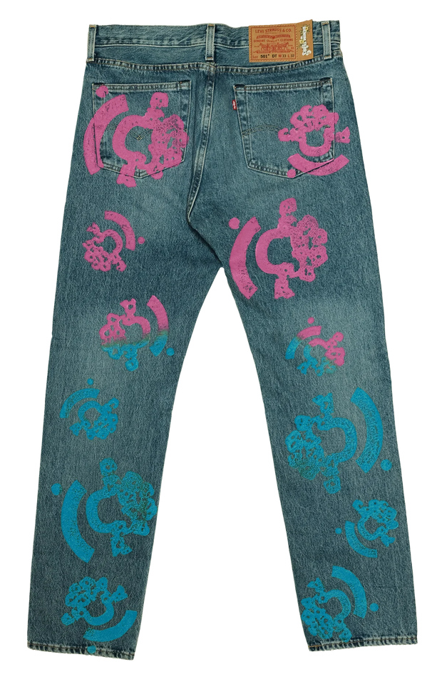 Denim Tears "The Cotton Wreath Jean Light Wash Pink/Blue"