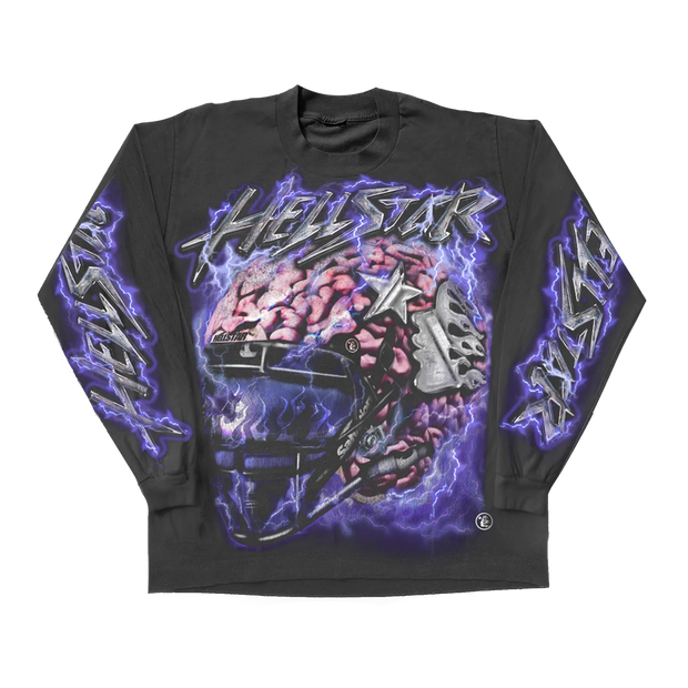 Hellstar Studios Brain Helmet Long Sleeve Tee Shirt