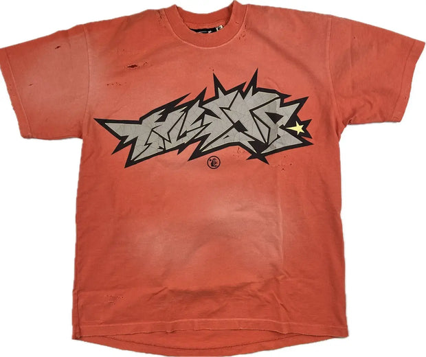 Hellstar Studios Crack Print T-shirt Red